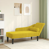 Chaise longue avec coussins jaune velours