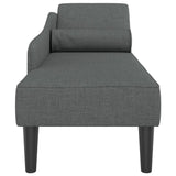 Chaise longue with dark grey fabric cushions