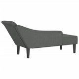 Chaise longue avec coussins gris foncé tissu