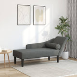 Chaise longue avec coussins gris foncé tissu