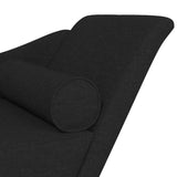 Chaise longue avec coussins noir tissu