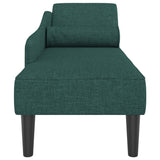 Chaise longue avec coussins vert foncé tissu