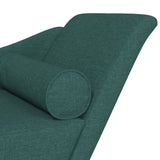 Chaise longue avec coussins vert foncé tissu