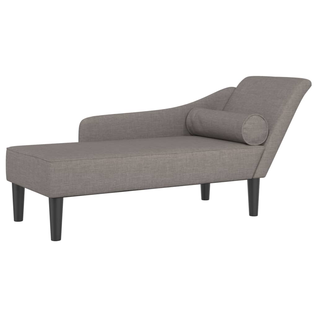 Chaiselongue mit taupefarbenen Stoffkissen