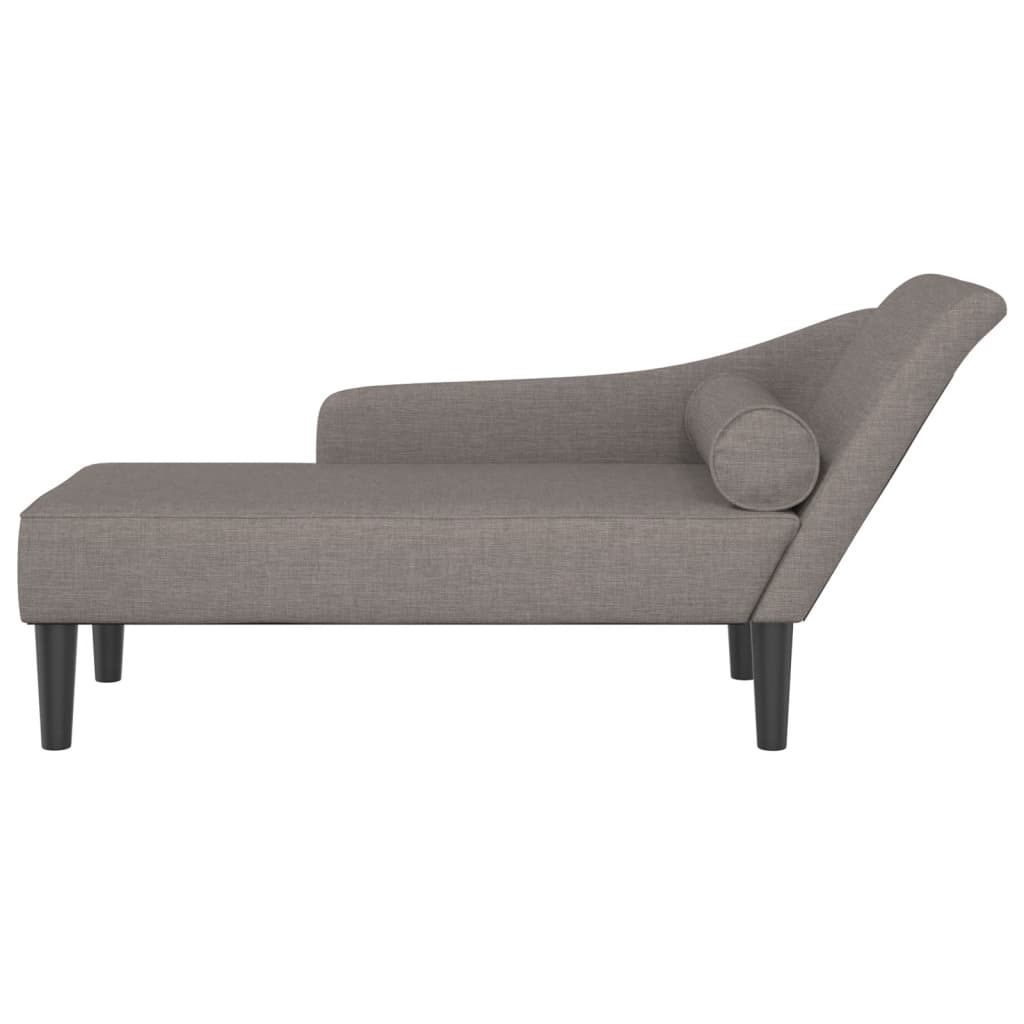 Chaiselongue mit taupefarbenen Stoffkissen