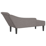 Chaise longue avec coussins taupe tissu