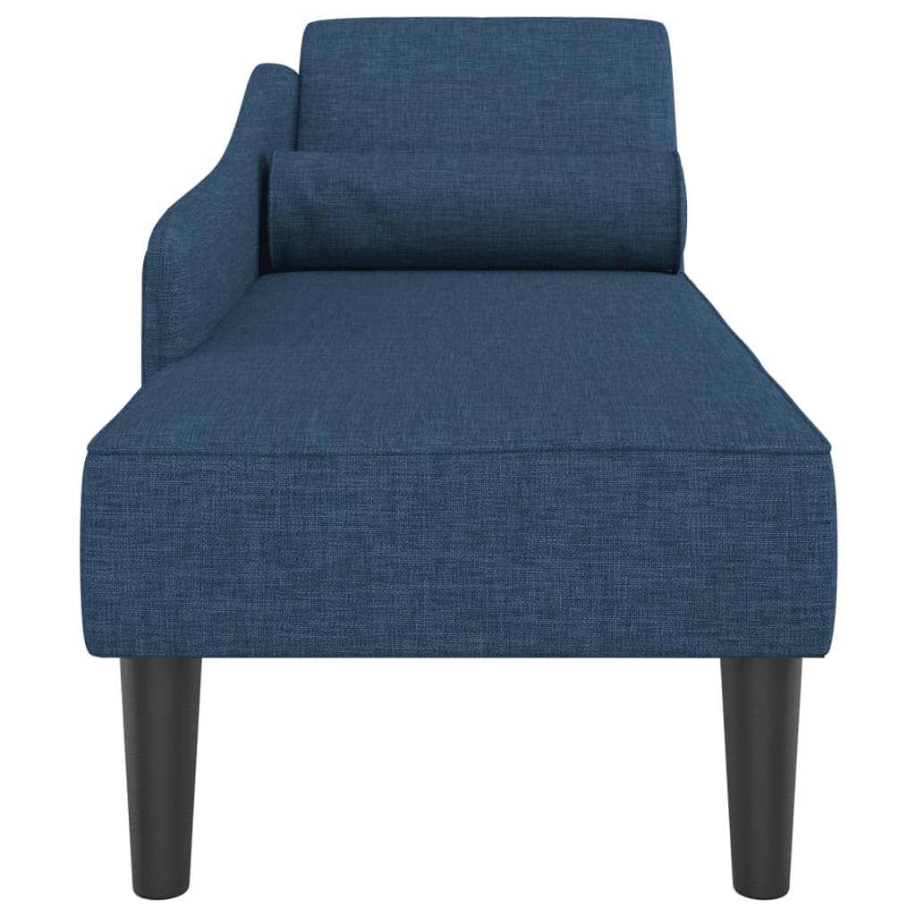 Chaise longue avec coussins bleu tissu