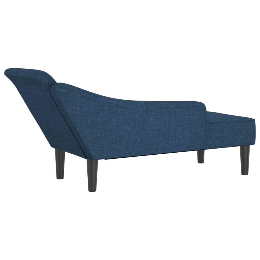 Chaise longue avec coussins bleu tissu