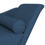 Chaise longue with blue fabric cushions