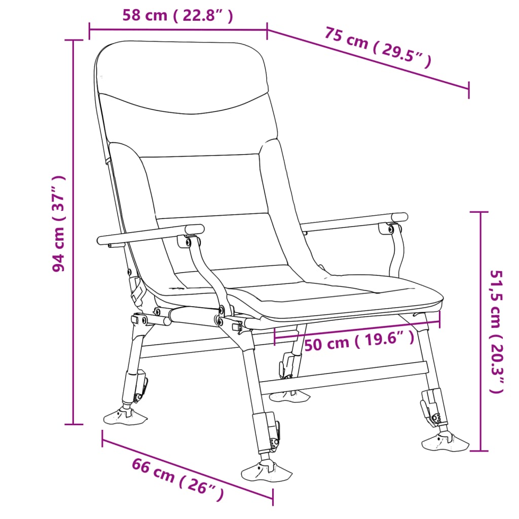 Chaise de pêche avec accoudoir pliable vert