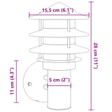 Appliques murales d'extérieur 2pcs argenté acier inoxydable