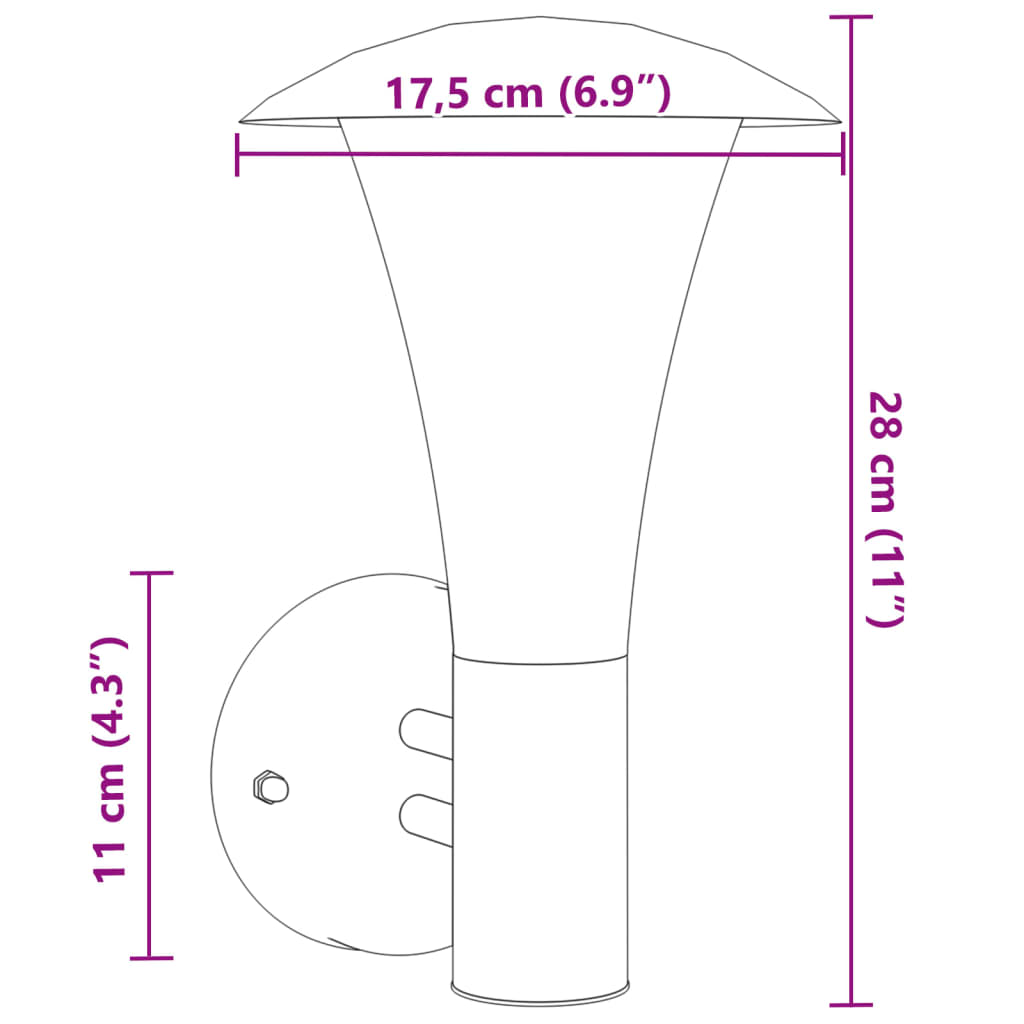 Appliques murales d'extérieur 2pcs argenté acier inoxydable