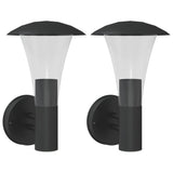 Outdoor wall lights 2 pcs black stainless steel