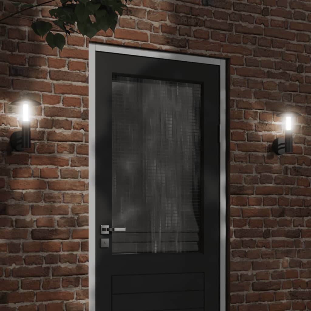 Outdoor wall lights 2 pcs black stainless steel