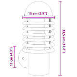 Appliques murales d'extérieur 2pcs argenté acier inoxydable