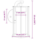 Appliques murales d'extérieur 2 pcs noir acier inoxydable