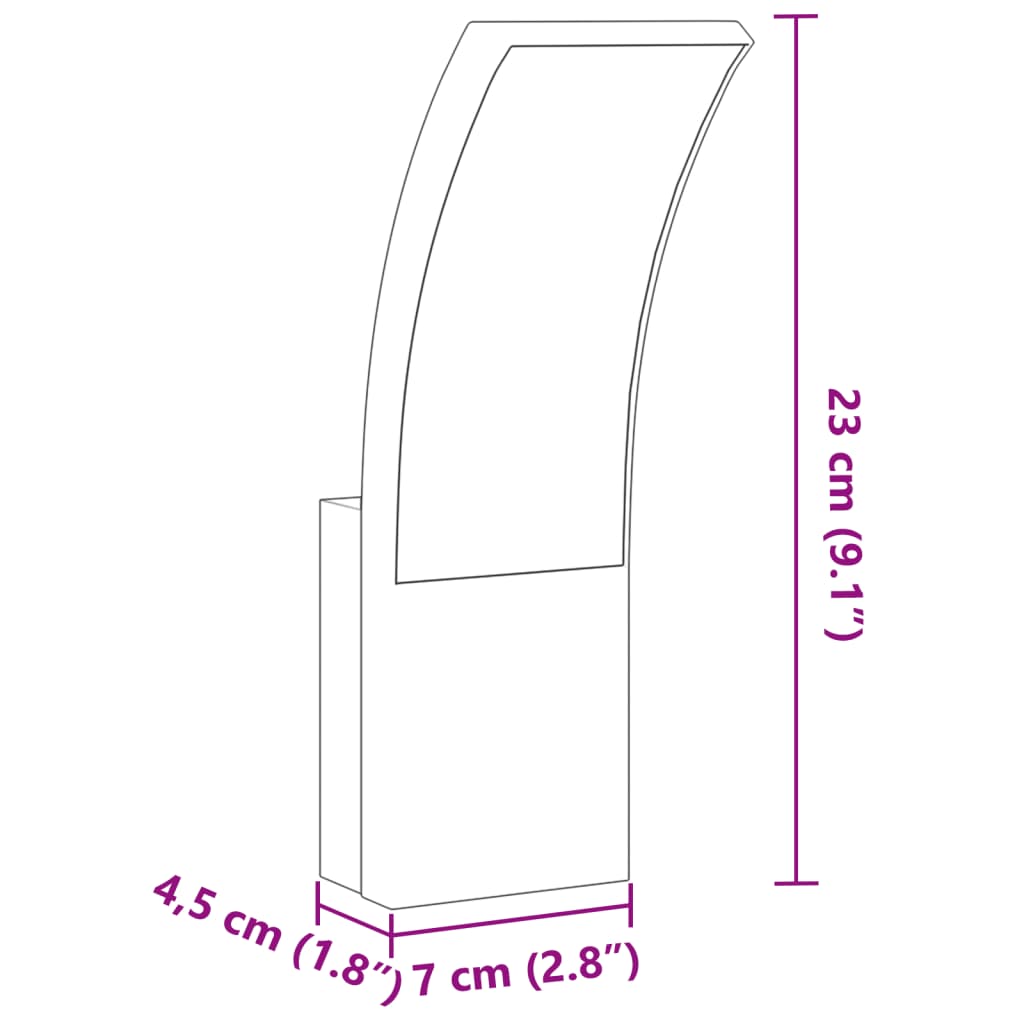 Appliques murales LED d'extérieur 2 pcs blanc