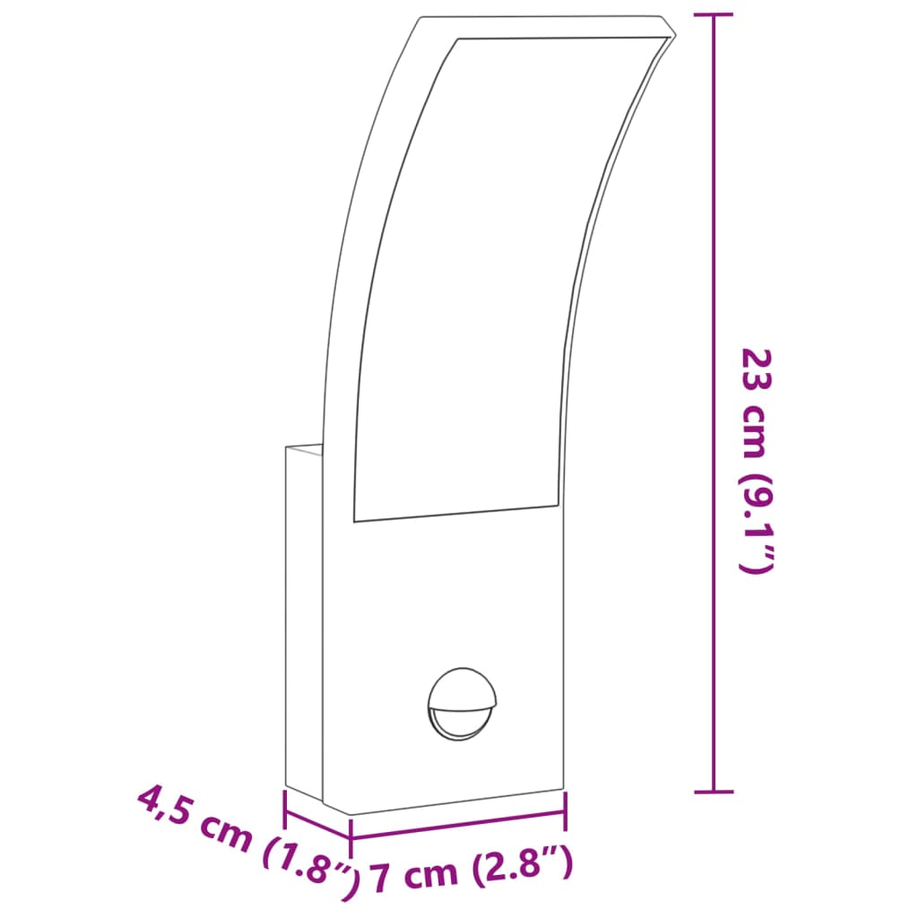 Applique murale LED d'extérieur avec capteurs blanc