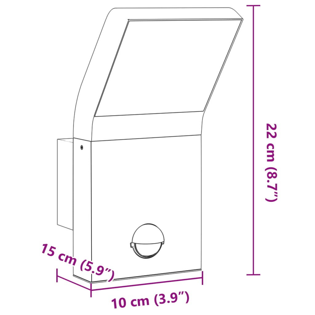 LED outdoor wall light with sensors white