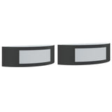 Appliques murales d'extérieur 2 pcs noir acier inoxydable