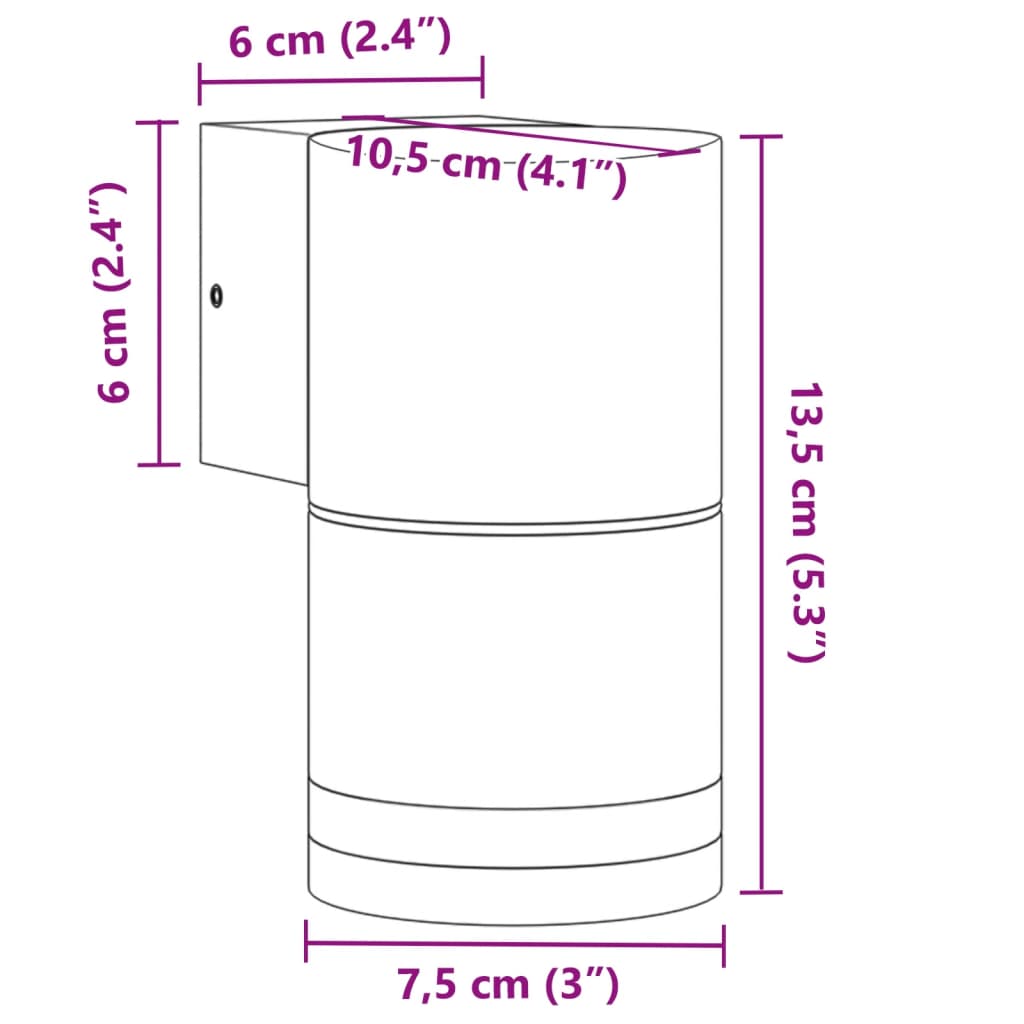 Appliques murales extérieur 2 pcs aluminium moulé sous pression