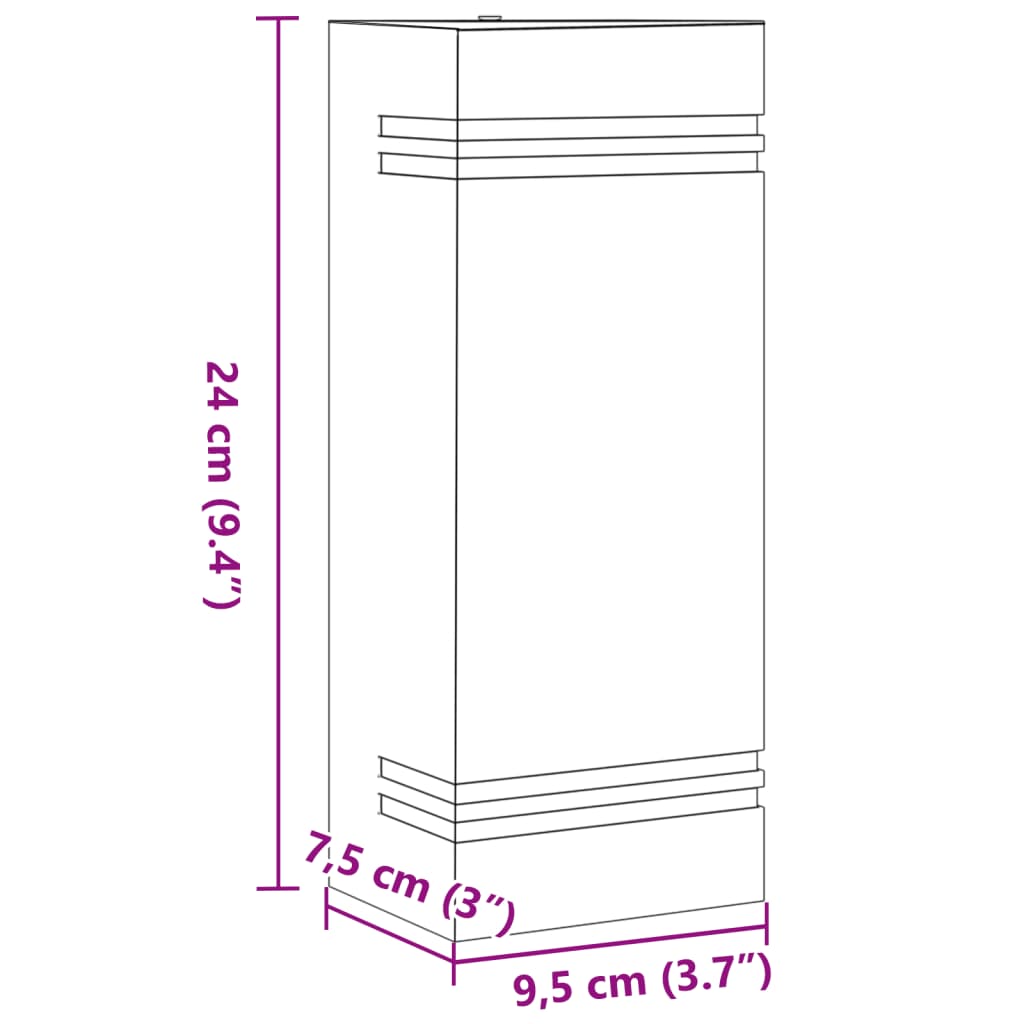 Applique murale d'extérieur argenté acier inoxydable