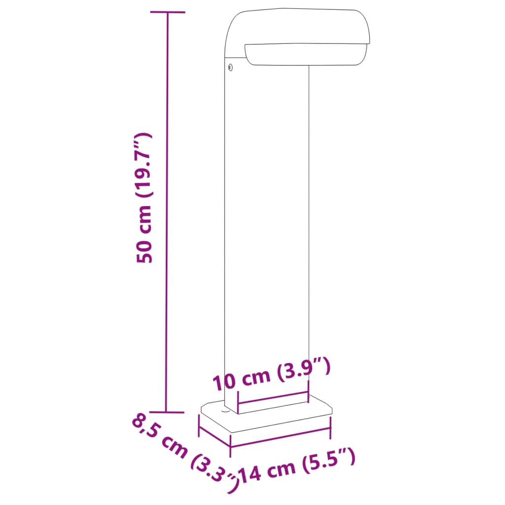 Lampadaires d'extérieur 3pcs noir aluminium moulé sous pression