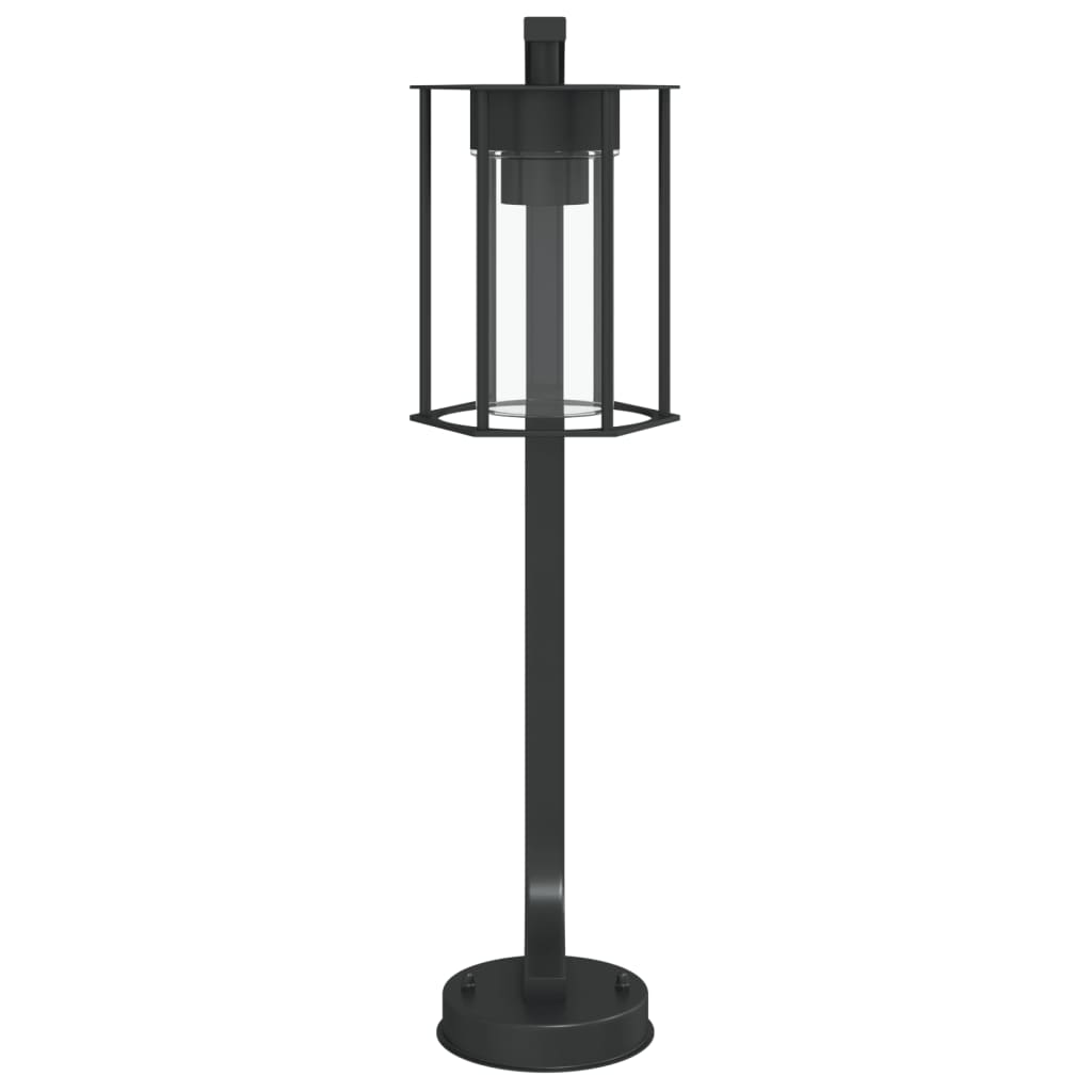 Lampadaires d'extérieur 3 pcs noir 60 cm acier inoxydable