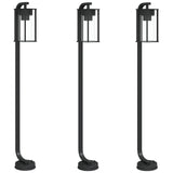 Outdoor floor lamps 3 pcs black 100 cm stainless steel