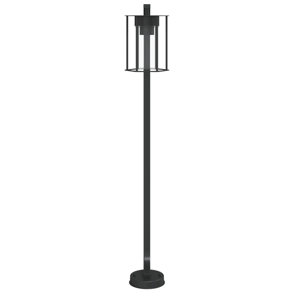 Lampadaires d'extérieur 3 pcs noir 100 cm acier inoxydable