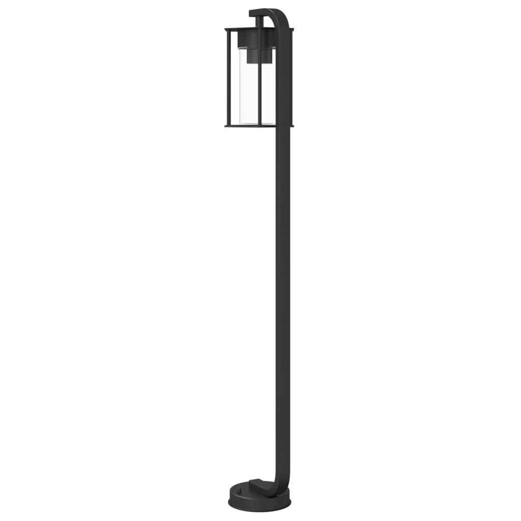 Lampadaires d'extérieur 3 pcs noir 100 cm acier inoxydable