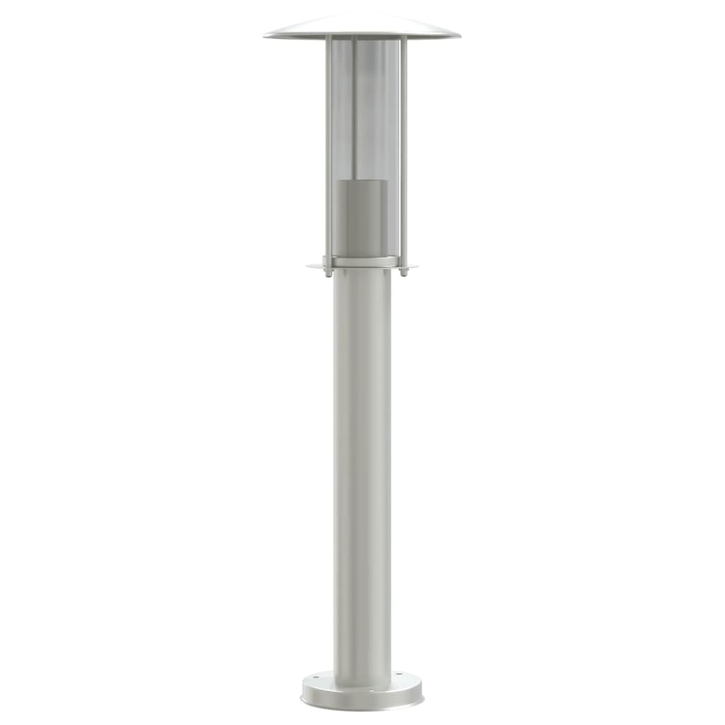 Lampadaire d'extérieur argenté 60 cm acier inoxydable