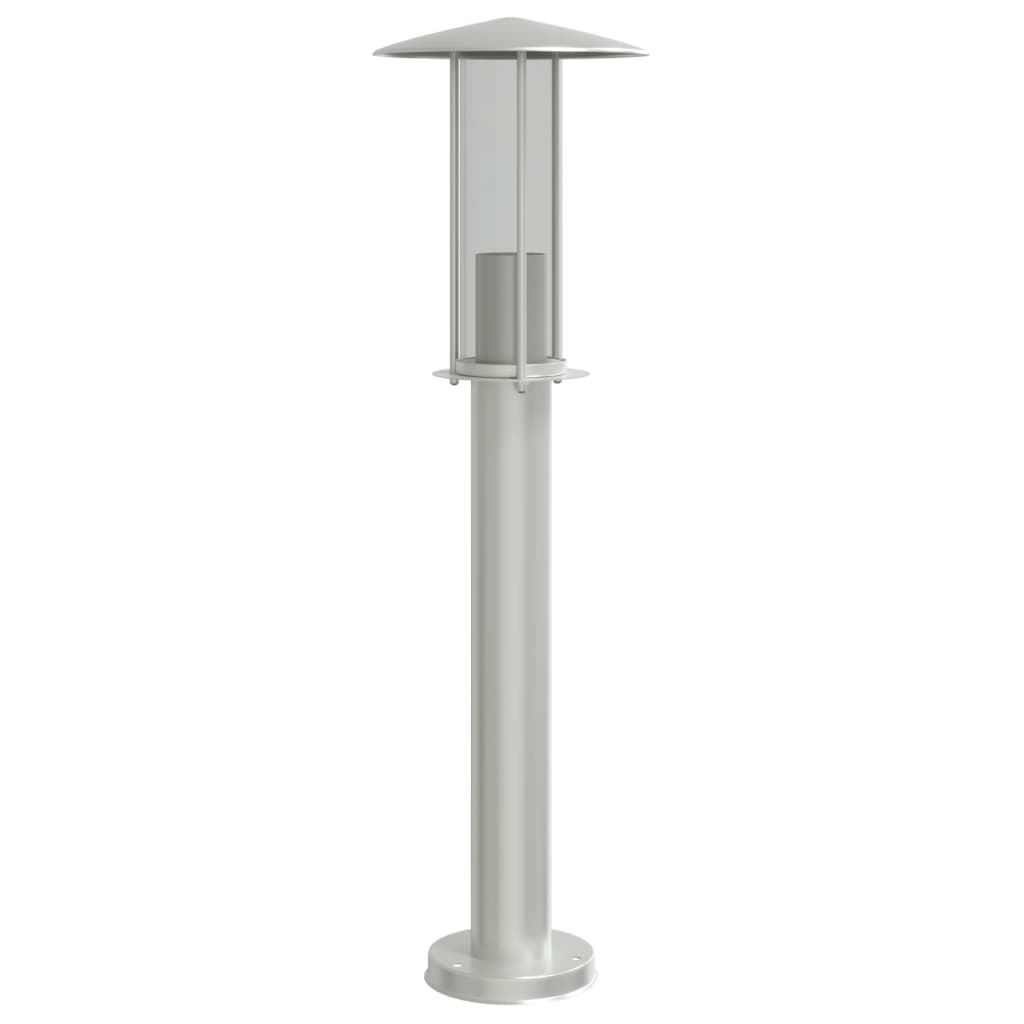 Lampadaire d'extérieur argenté 60 cm acier inoxydable