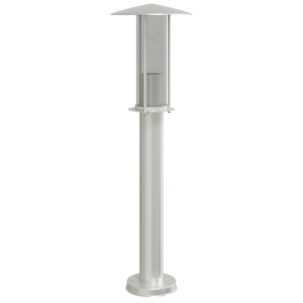 Lampadaire d'extérieur argenté 60 cm acier inoxydable