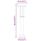 Lampadaire d'extérieur argenté 60 cm acier inoxydable