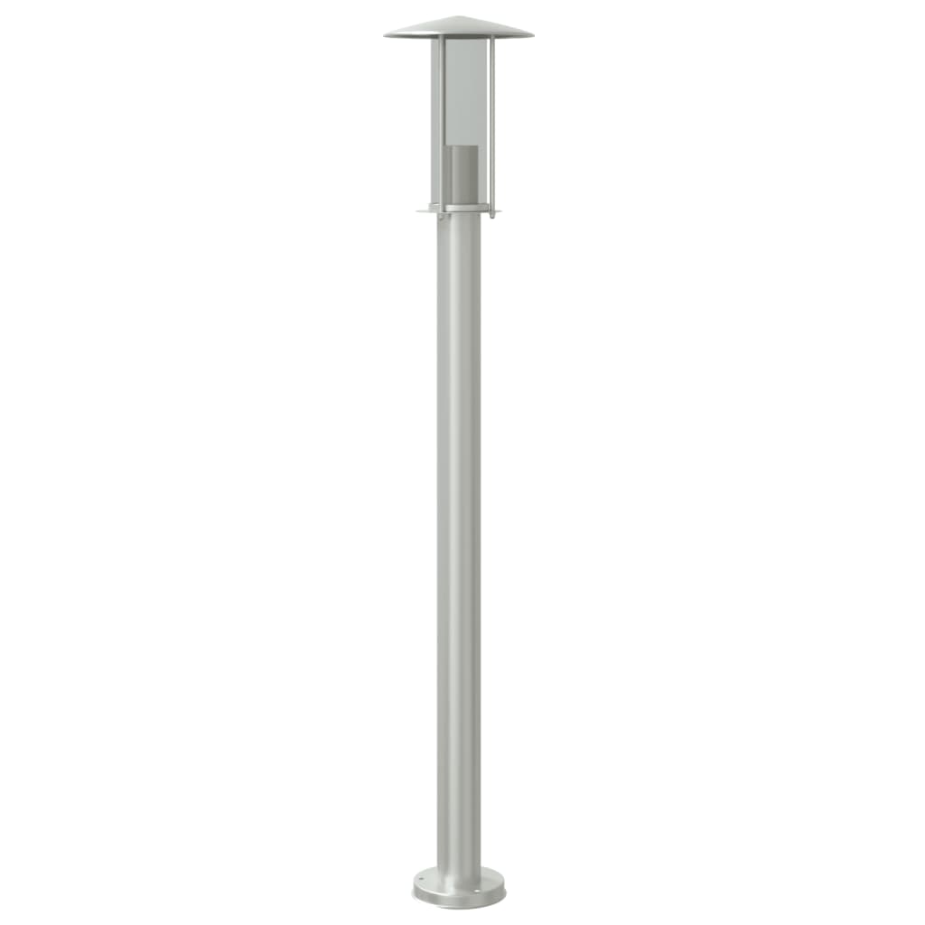 Lampadaire d'extérieur argenté 100 cm acier inoxydable