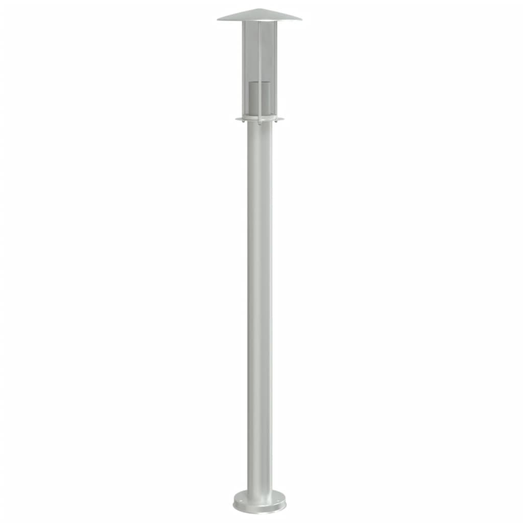 Lampadaire d'extérieur argenté 100 cm acier inoxydable