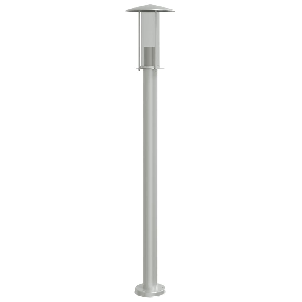 Lampadaire d'extérieur argenté 100 cm acier inoxydable