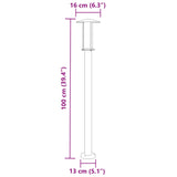 Lampadaire d'extérieur argenté 100 cm acier inoxydable