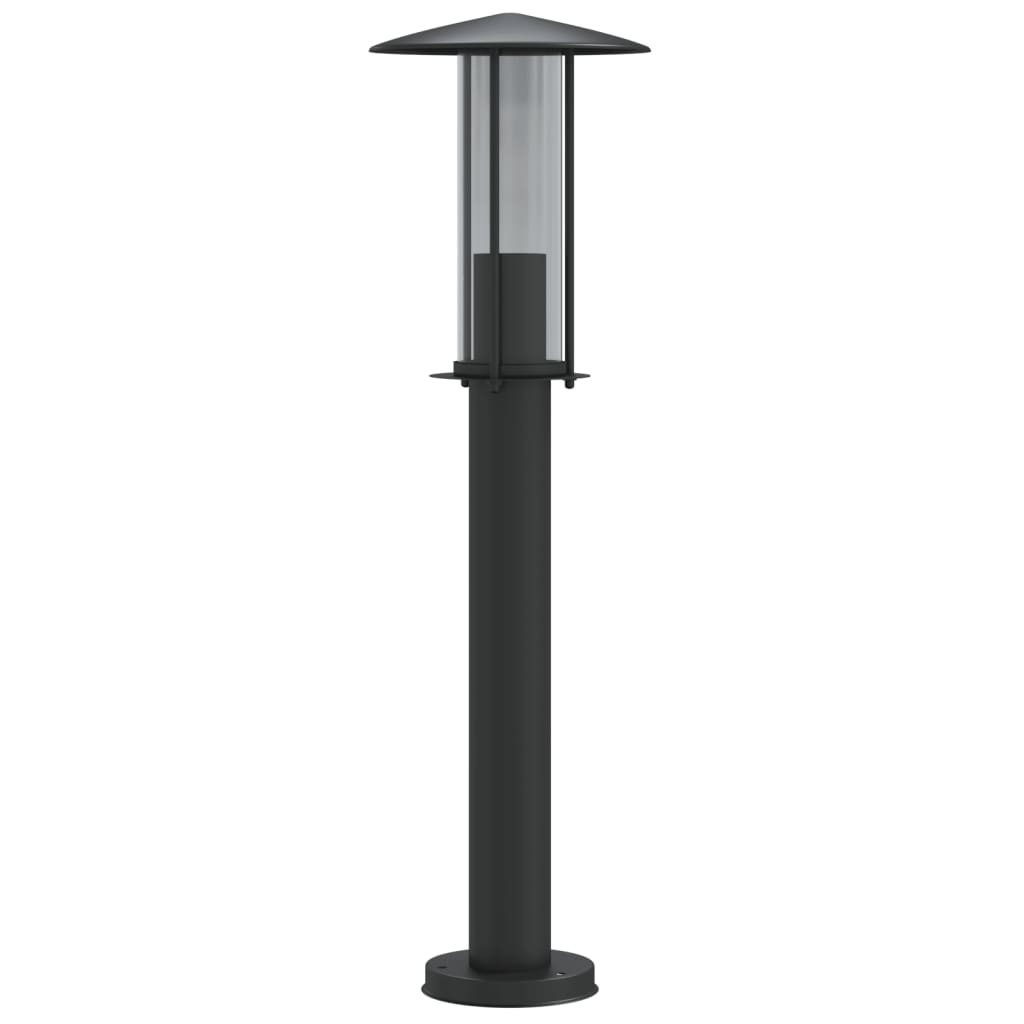 Lampadaire d'extérieur noir 60 cm acier inoxydable