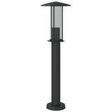 Lampadaire d'extérieur noir 60 cm acier inoxydable