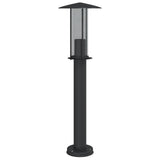 Lampadaire d'extérieur noir 60 cm acier inoxydable