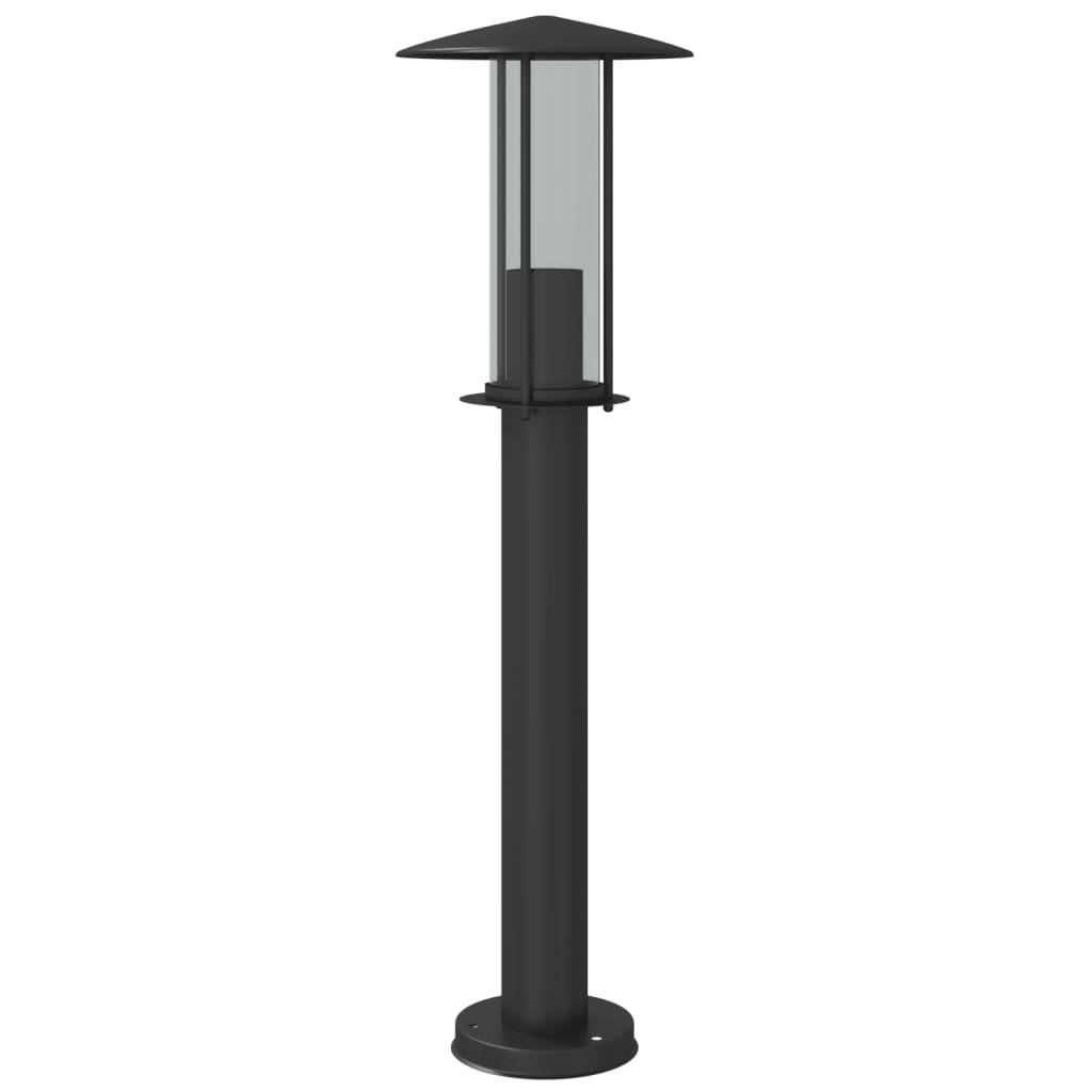 Lampadaire d'extérieur noir 60 cm acier inoxydable