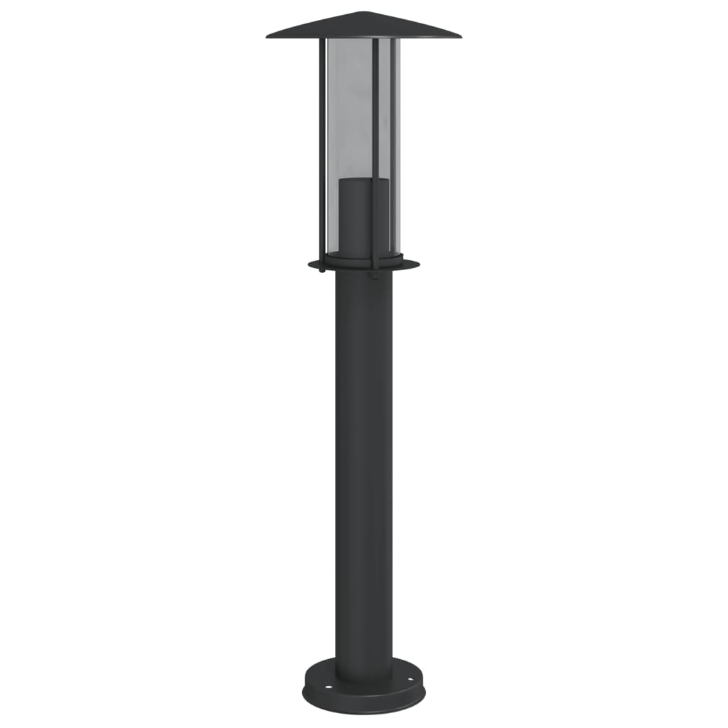 Lampadaires d'extérieur 3 pcs noir 60 cm acier inoxydable