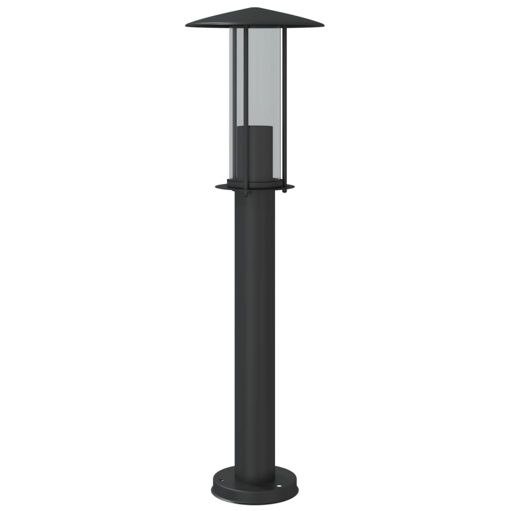 Lampadaires d'extérieur 3 pcs noir 60 cm acier inoxydable