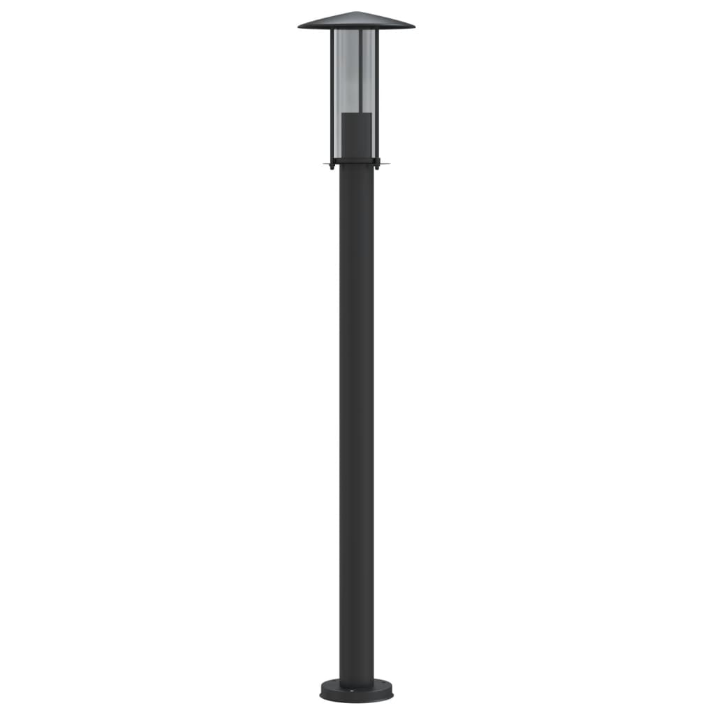 Lampadaires d'extérieur 3 pcs noir 100 cm acier inoxydable