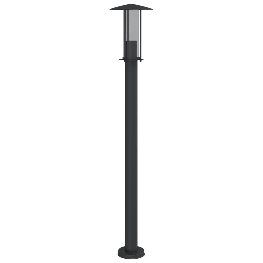 Lampadaires d'extérieur 3 pcs noir 100 cm acier inoxydable