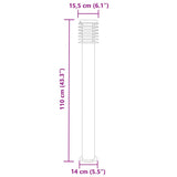 Lampadaire d'extérieur argenté 110 cm acier inoxydable