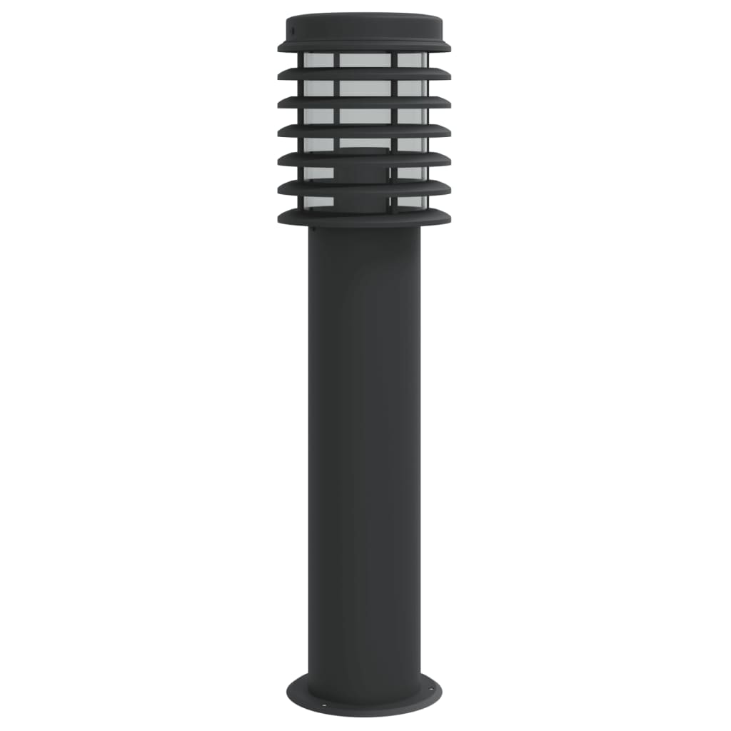 Black outdoor floor lamp 60 cm stainless steel