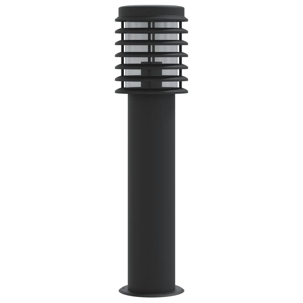 Black outdoor floor lamp 60 cm stainless steel